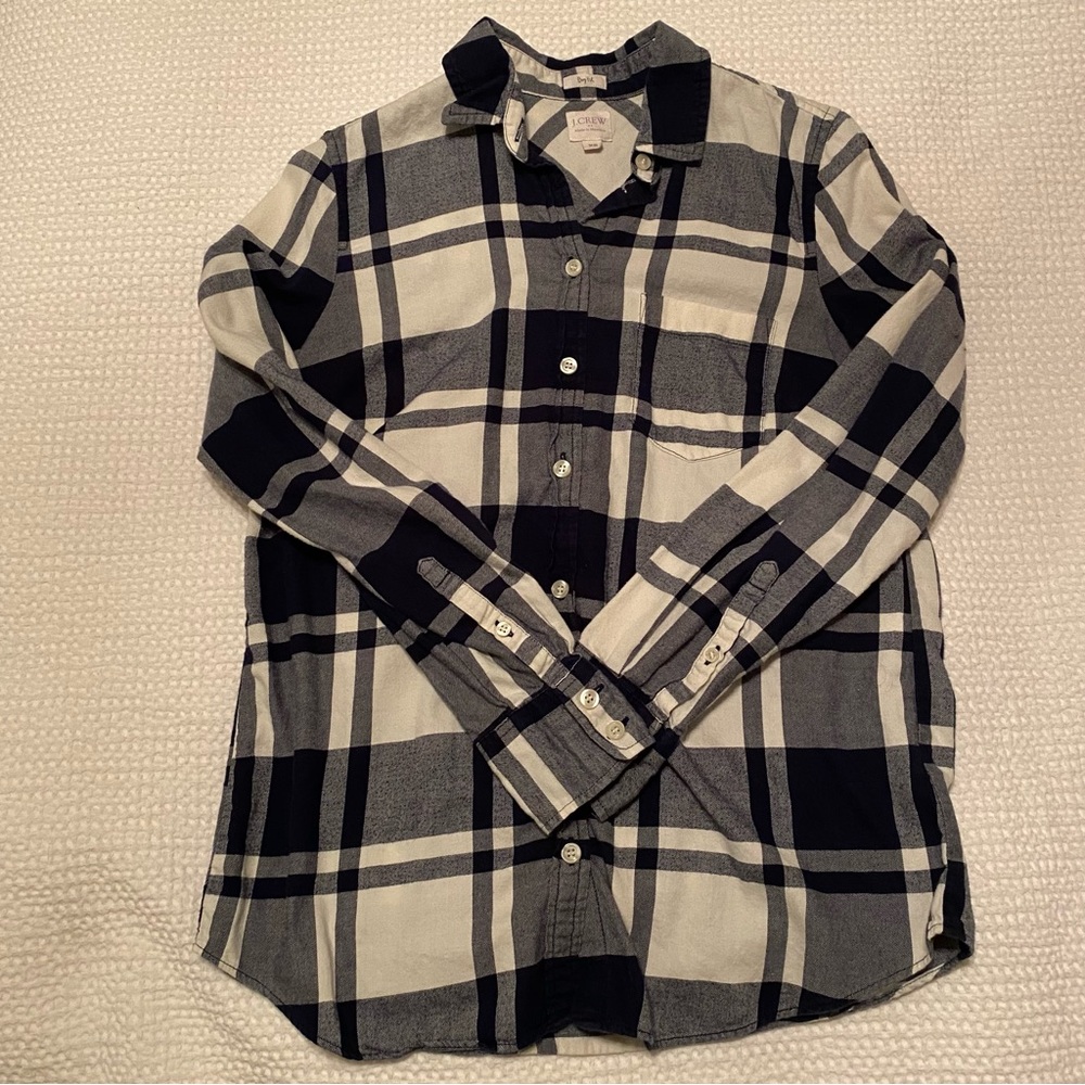 J. Crew | blue plaid button up